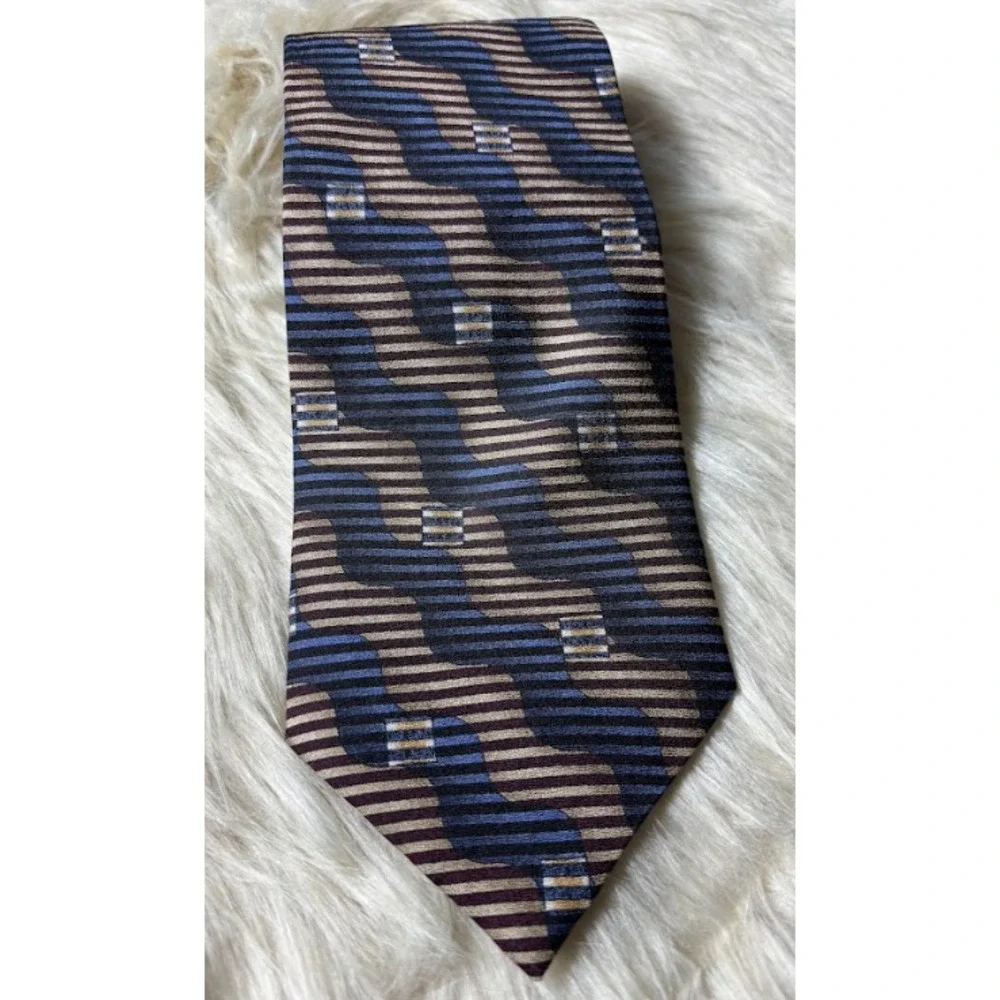 Harve Benard Silk Tie Men's Multicolor Geometric Vintage 90s Classic‎ Luxury